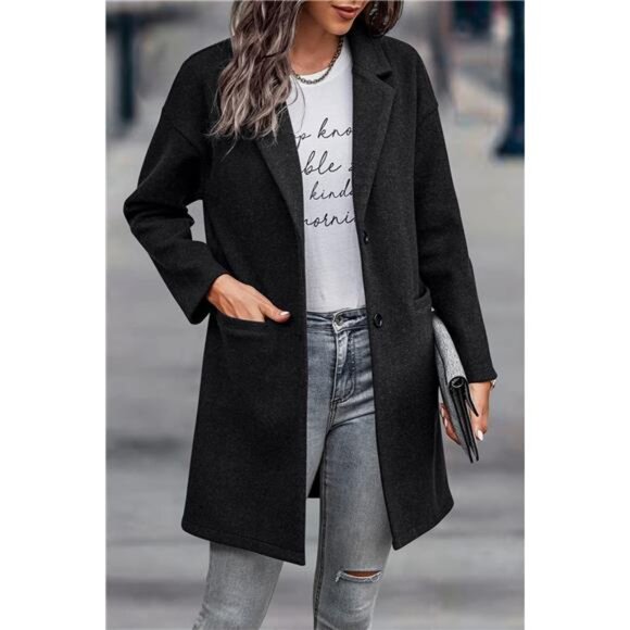 Women's 2024 Plaid Shacket Jacket Casual Button Wool Blend Winter - Picture 2 of 7